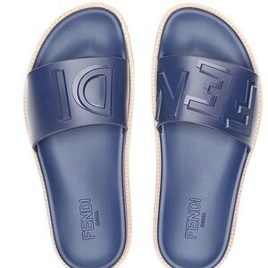 Fendi Navy Slides